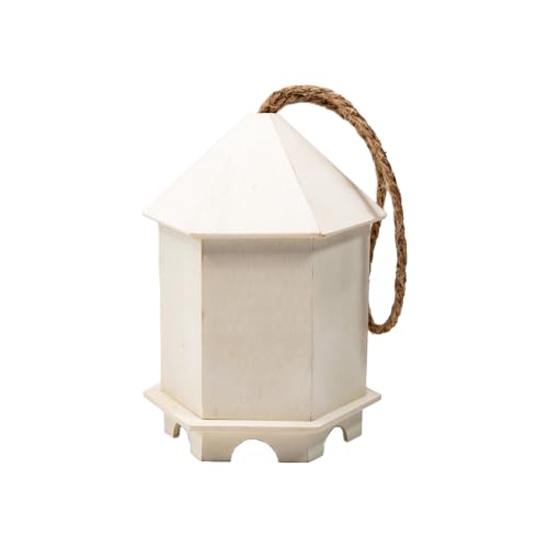 YCHTEWY-DIY Wooden Bird House,Wild Bird Feeder, Hanging Birdhouse Attract Birds & Beautify Your Yard! (Cream, D) - size: D