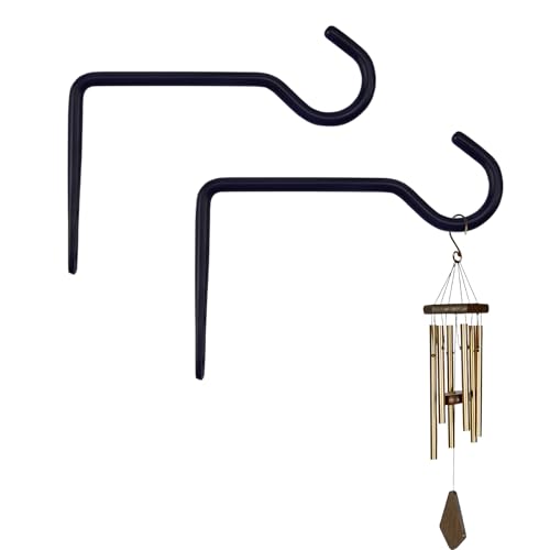 2 Pack Metal Plant Hanger for Wall, Decorative Plant Hooks for Hanging Plants, Indoor Outdoor Wall Plant Holder for Hanging Planters, Bird Feeders Home Decor (Black, 6 in-Straight Hook) - color: Black, size: 6 IN-Straight Hook