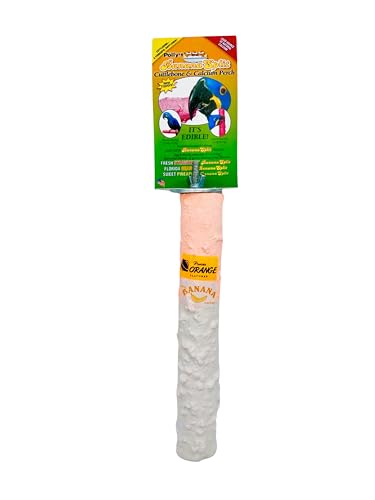 Polly's Edible Cuttlebone Calcium Bird Cage Perch for Budgies, Parakeets, Amazons, Blue & Golds, Macaws and Cockatoos.… (Variety, Large) - color: Variety, size: Large