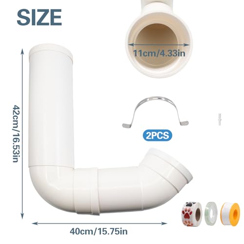 Gravity Dog Self Feeder, Automatic PVC Pipe Pet Food Dispenser, Large Capacity Hanging Chicken Feeder Station, Auto Refill Bowl for Cat Dog Chicken Turkeys Indoor & Outdoor Use, White