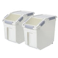 10 Liter / 20 lbs Rice Storage Container with Measuring Cup, BPA free, For Rice | Grain | Pet Food | Flour, 2 count, White