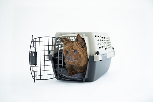 Petmate Vari Dog Kennel Portable Airline-Friendly Carriers & Crates for Small Dogs and Puppies, Durable Plastic, Pet Carrier For Home and Travel, XS Extra Small 19" For Dogs Up To 10 Lbs, Taupe - size: 19.0"L x 12.5"W x 10.8"H