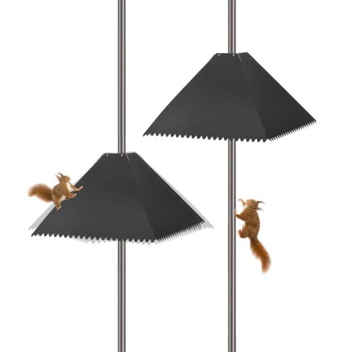 16 Inch Metal Squirrel Baffle for Bird Feeder Pole, Black, 2 Pack | Squirrel Proof Bird Feeders for Outdoors ,Hanging Feeders,0.6" - 1.38" Shepherd’s Hook,4x4 Wooden Posts and Tree Trunks - size: 2pcs