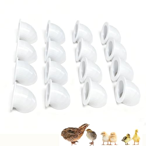 Quail Chick Port Feeder Compatible with DIY Bucket Pail Bin Container Coturnix - Set of 16 (1in) - size: 1in