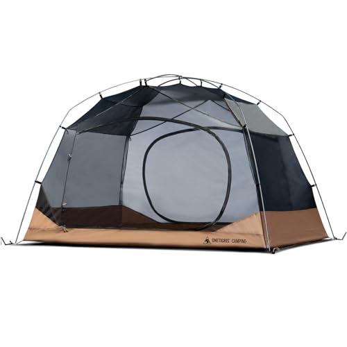 OneTigris JOVIAN 4 Person Camping Tent 3 Season Family Shelter Easy Setup Outdoor Backpacking with 2000mm Outer Rainfly, 5000mm Bottom & Waterproof Floor Mat