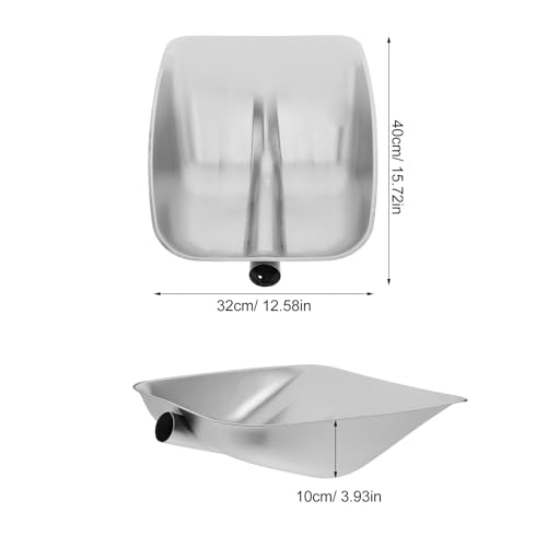 DECHOUS Replacement Stainless Steel Snow Shovel Head for Outdoor Snow Removal, Medium Size Sturdy Spade Shovel Part for Farming and Poultry Feed Use