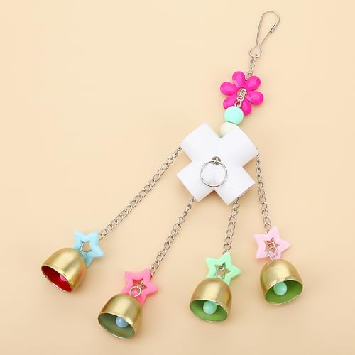 Parrot Bell Toys Bird Parrot Cage Hanging Bells Toys for Budgie, Cockatiels, Conures, and Lovebirds