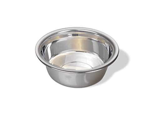 Van Ness Pets Medium Lightweight Stainless Steel Dog Bowl, 32 OZ Food And Water Dish, Natural - size: 32 oz
