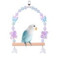 Birds Swing Parrot Hanging Toy Wooden Perch Bird Chew Toys for Love Birds，Parakeet，Cockatiel, Mynah, Budgerigar (Blue Purple Butterfly, Medium) - color: Blue Purple Butterfly