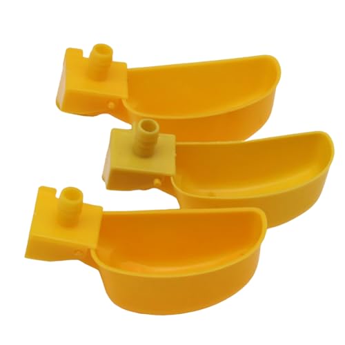 Auto-Fill Quail Water Cups 12Sets DIY Clips-on Cage for Bird Rabbit(Yellow) | Automatic,Keep Fresh Water, No Mess,Easy to Install, with T-fittings & Mounting Screws,for Parakeets, cockatiels, budgies - color: Yellow1
