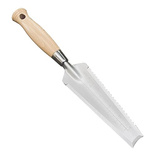 SUMIO 13.3" Alloy Steel Weeding Transplanter, Hori Hori Knife, Digging Trowel with Serrated Edge, Garden Root Cutter, and Dandelion Trowel for Propagation and Transplanting