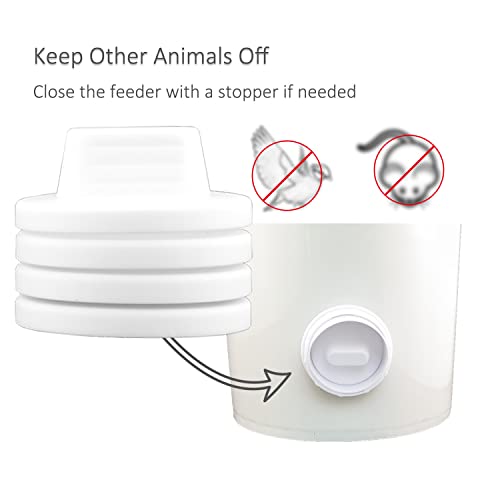 DIY Chicken Feeder Rain Proof Poultry Feeder Port Gravity Feed Kit for Buckets, Barrels, Troughs (4 Port with holesaw) - size: 4 port with holesaw