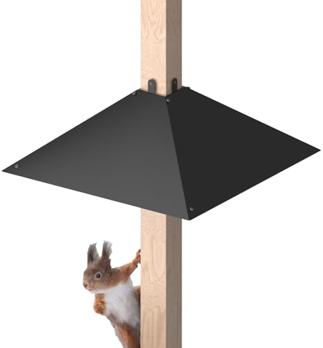 Queension 17 Inch Metal Squirrel Baffle for 4x4 Post and Wooden Pole, 1pcs | Squirrel Proof Baffles for Bird Feeder Poles, Outdoor Guard for Wooden Pole to Deter Raccoons from Bird Houses - size: 1 pcs