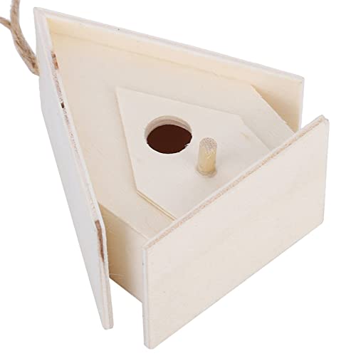 Mini Hanging Wooden Bird House, Platane Wood Bird Cage, Hanging Ropes Cage with Decorative Function, Ideal for Garden, Courtyard Decor & Outdoor Balcony