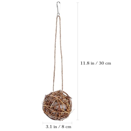 Totority Bird Nesting Material Holders, Hanging Cotton-Filled Garden Decor | 3Pcs Hanging Wood Holders Filled with Cotton Material for Seasonal Garden Displays and Outdoor Bird-Watching Areas
