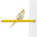 Litewoo Pet Bird Perch Parrot Rough-surfaced Stand Toy Branch Nature Wood Quartz Sand Branches Nail Perch for Small Medium Birds Cockatiel Parakeet Conure Cage Accessories (Yellow, 10.2in) - color: Yellow, 10.2in