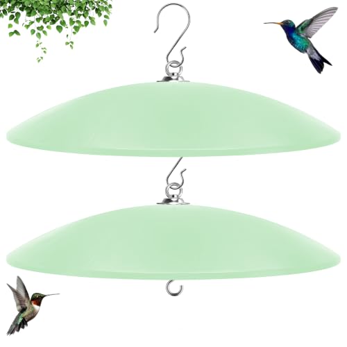 19.25-Inch Extra Large Squirrel Baffle,Hummingbird Feeder Shade Dome Cover, Bird Feeder Rain Guard, Hanging Squirrel Proof for Shepherd's Hook Outdoors(Grass Green) 2 Pack - color: Grass Green, size: 19''/2P
