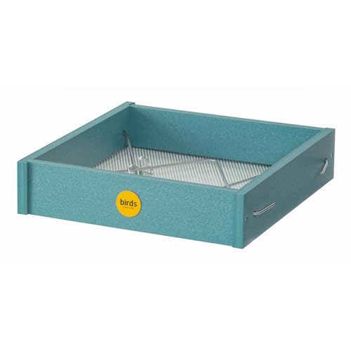 Birds Choice Small Hanging Platform Bird Feeder | Lake Blue | Recycled Plastic Tray with Draining Mesh Bottom, Made in USA, Welcomes a Variety of Wild Birds - color: Lake Blue