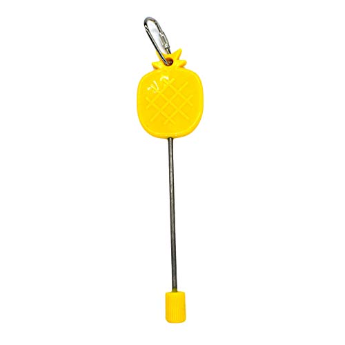 Stainless Steel Meat Food Holder Stick Fruit Skewer Bird Treating Tool Parrot Toy Bird Parrot Water Feeder - color: Yellow