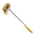 SUNRISE Fryer Brush with Long Handle (Brass, Double Brush) - color: Brass, size: Double Brush