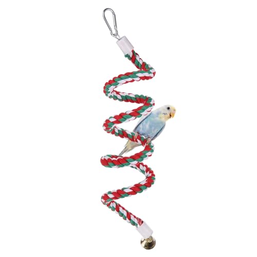 Bird Rope Perch Swing, Rope Perch Standing Pole Accessory Climbing Swing Paw Grinding 39 Inch, (Colorful) Intended for Parrot/Parakeet/Budgies/Cockatiels/Lovebirds - color: Colorful, size: 39 Inch