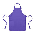 DALIX Apron Commercial Restaurant Home Bib Spun Poly Cotton Kitchen Aprons (2 Pockets) (1, Purple) - color: Purple