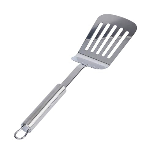 Restaurantware 12.5 in Stainless Steel Slotted Turner - German Standard Heat Resisant Metal Spatula with Ergonomic Handle, Dishwasher Safe - Kitchen Turner for Grilling, BBQ, Frying - size: Steel Slotted Spatula