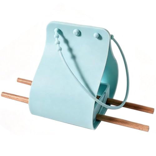 Hanging Bird Feeder with Wooden Perches, No Mess Silicone Feeding, Adjustable Strap for Parrots and Wild Birds, for Garden, Patio, and Balcony Decor (Blue) - color: Blue
