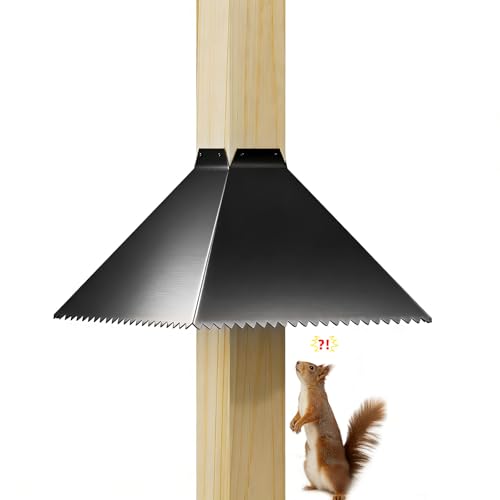 Metal Squirrel Baffle for Bird Feeder Pole, Pole Mount Bird House Guard, Squirrel Baffle for 4x4 Post (Black)