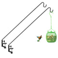 ERYTLLY 2 Packs 3 Inch Clamp 28" Long Deck Hook Wall Pole Wall ounted Deck Hook Extensible and Adjustable Wal!Bracket for Hanging Bird Feeder,Plants,Wind Chimes - size: Deck Hook - 28 Inch - 2 Packs