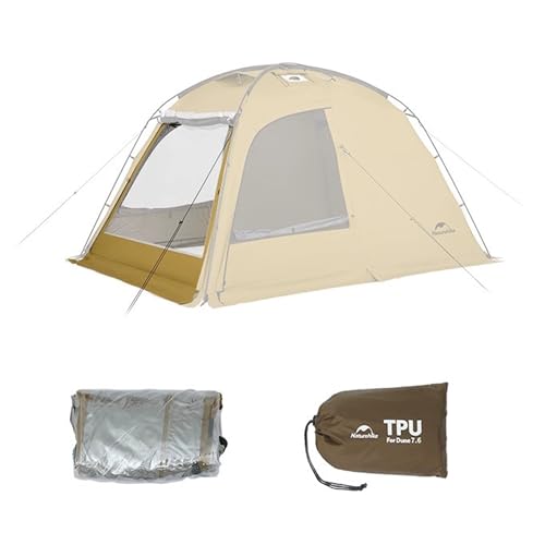 Naturehike Dune Hot Tent with Stove Jack, 117 sq ft 4 Seasons Camping Tent, 2-4 Person Waterproof Large Tent for Family, Car Camping, Picnic, Fishing, 6 Person - color: Dune7.6-TPU Door