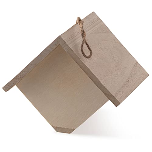 7" Wooden Hanging Wood Birdhouse by Make Market - Unfinished Hanging Birdhouse Made of 100% Wood, Outdoor Nesting Boxes - Bulk 8 Pack