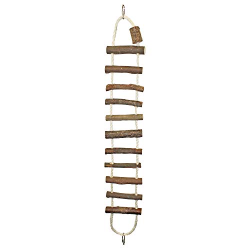 Sisal Rope Ladder - Natural Interactive Climbing Cage Accessory - for Sugar Gliders, Squirrels, Degus, Marmosets, Monkeys, Rats, Parrots, Birds, Hamsters, Gerbils & Other Small Pets
