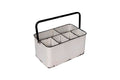 Creative Co-Op Distressed White Metal Caddy with 6 Compartments - color: White and Black