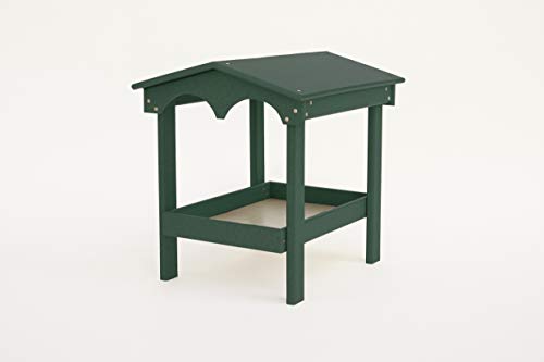 DutchCrafters Recycled Plastic Poly Large Covered Ground Fly Through Raised Platform Bird Feeder with Mesh Seed Tray - USA Amish Made (Turf Green) - color: Turf Green