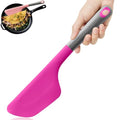Silicone Omelette Spatula Turner, Flip Fold Omelet Turner, 13Inch | Flexible Egg Flip Tool for Non-stick Pans, Heat Resistant omelette flipper for Kitchen Omelet Pancake Crepes - color: Deep pink-Wide