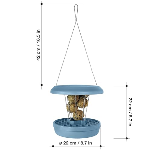 SWISSINNO Bird Feeders - No Mess Fat Ball/Suet Feeder for Outdoors Hanging - Smart Birds Lucerne Spill Proof Wild Cardinal Bird Feeder with Integrated Seed Catcher Tray - Light Blue - color: Light blue, style: Lucerne