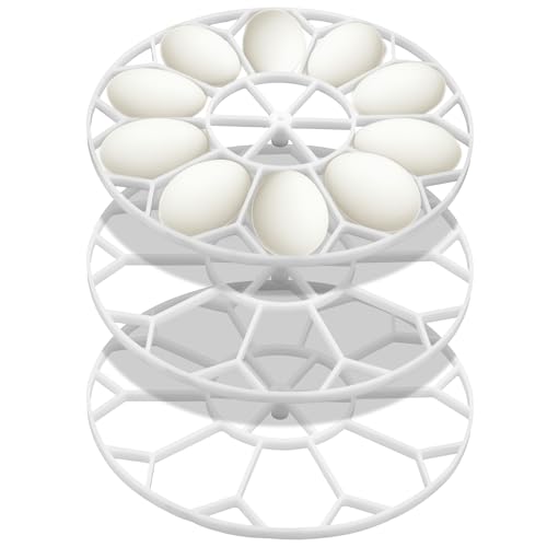 Teenyyou 3 Pcs 10 Egg Capacity Tray Jumbo Goose Turkey Peacock Egg Heavy Breeds Tray Compatible with JGT360 Nurture Right 360 Incubator Turner, White