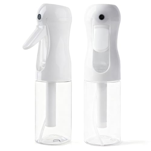 AMOMELA 2Pcs Continuous Spray Bottle For Hair,Ultra Fine Refillable Water Mister for Hair Styling, Plants, Cleaning, Salon, Misting & Skin Care（200ml/6.8oz Clear） (200ML 2PACK)