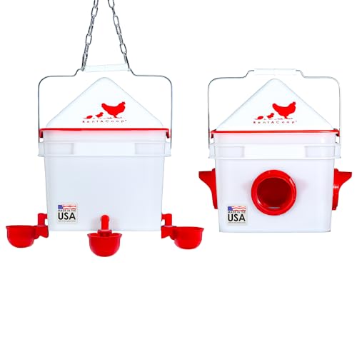 RentACoop Chick2Chicken 10lb Feeder & 2 Gallon Waterer Set - size: Set with Nipples and Auto-Refill Cups