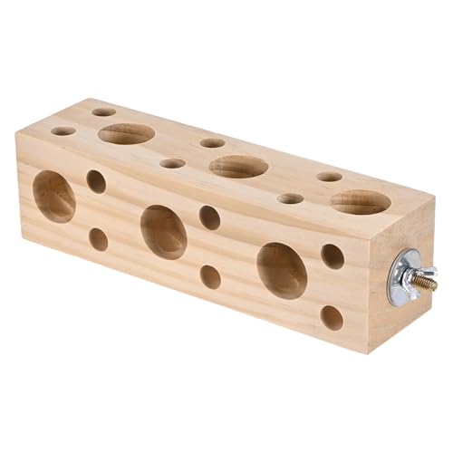 M METERXITY Bird Chew Play Thing, 2.12x2.12x7.87 in Pine Wood Parrot Bird Perch Stand Teeth Chew Bite Games for Parrots/Cockatiels/Parakeets - size: 2.12x2.12x7.87 in