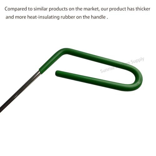 SUNRISE Fryer Brush with Long Handle (Stainless Steel, L, Double Brush, and Rubber Handle Cleaning Rod) - color: Stainless Steel, size: L, Double Brush, and Rubber Handle Cleaning Rod