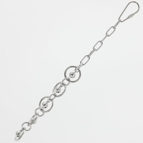 Fosrion Stainless Steel Parrot Chew Toy with Bell, 10.6" Durable Metal Bird Toy for Macaws, Cockatiels, Budgies - Cage Hanging Chew Chain (Coiled Chain with Single Bell) - color: Coiled Chain with Single Bell