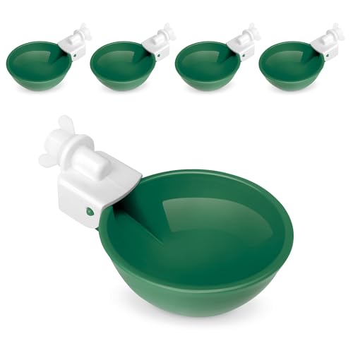 Hen's Choice™ - Large Automatic Chicken Waterer Cups, Poultry Water Kit (Green, 5) - color: Green, size: 5