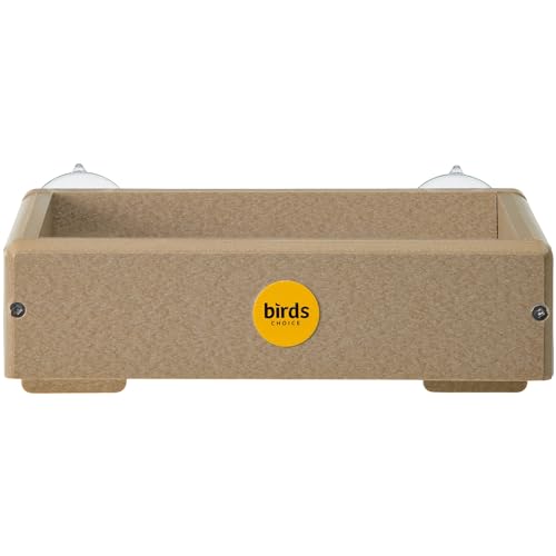 Birds Choice Window Mount Platform Bird Feeder | Small | Taupe | Recycled Plastic Construction, Brings Wild Birds Up Close for Window Viewing, Weather-Resistant and Easy to Clean