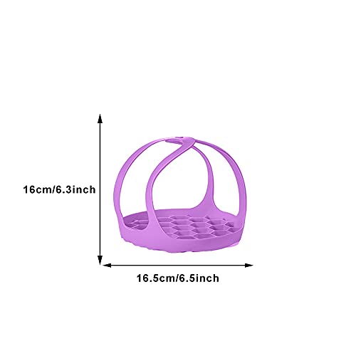 Silicone Sling Lifter, Cooker Sling With Handles Cooling Drying Rack Bakeware Sling Egg Steamer Rack for Cooking, Roasting, Drying(COLOR:Purple/6.5 Inch)