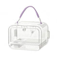 Cage Portable Pet Carrier Parrot Cage Mobile Aviary Lightweight Transparent with Handle and Ventilation Suitable for Travel Home Outings, Purple - color: Purple