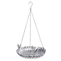 Hanging Bird Bath Outdoors Metal Bird Baths Feeder for Garden Decor | 11.6 Inch Hanging Bird Baths Flower Shape Silver Birdbath Bird Feeder Bowl for Outside, Garden, Lawn Yard Decor