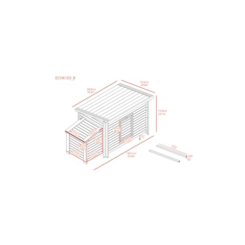 New Age Pet ECOFLEX Fontana Chicken Coop, Urban Barn for 2 to 3 Chickens, Easy Assembly, Eco Friendly & Durable, Tan - color: Maple, size: 52.4"L x 29.4"W x 29.1"H