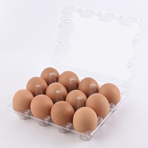 3 * 4 grid large plastic Egg Carton,fit into 2.5 oz of egg (120 pc) | (3*4)12 grid Reusable Eggs Carton，Disposable Large Clear Plastic Egg Carton,egg cartons cheap bulk，for Family, Farm, Markets - size: 3x4 12 egg boxes, 120 pieces